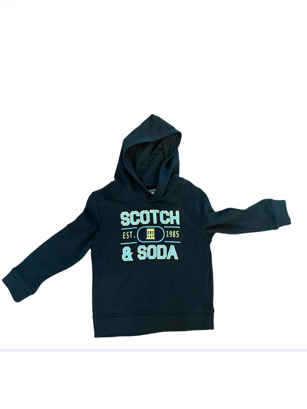 Scotch & Soda Graphic Black Hoodie Pullover-NWT-Size 6